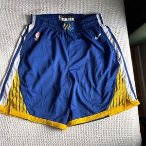Nike Blue and Yellow NBA Athletic Shorts